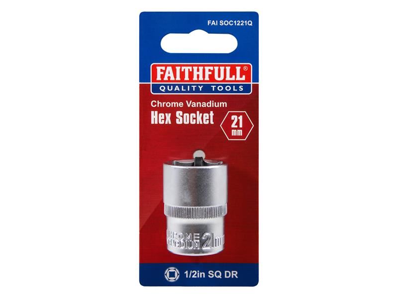 Faithfull Hex Socket 1/2in Drive 21mm