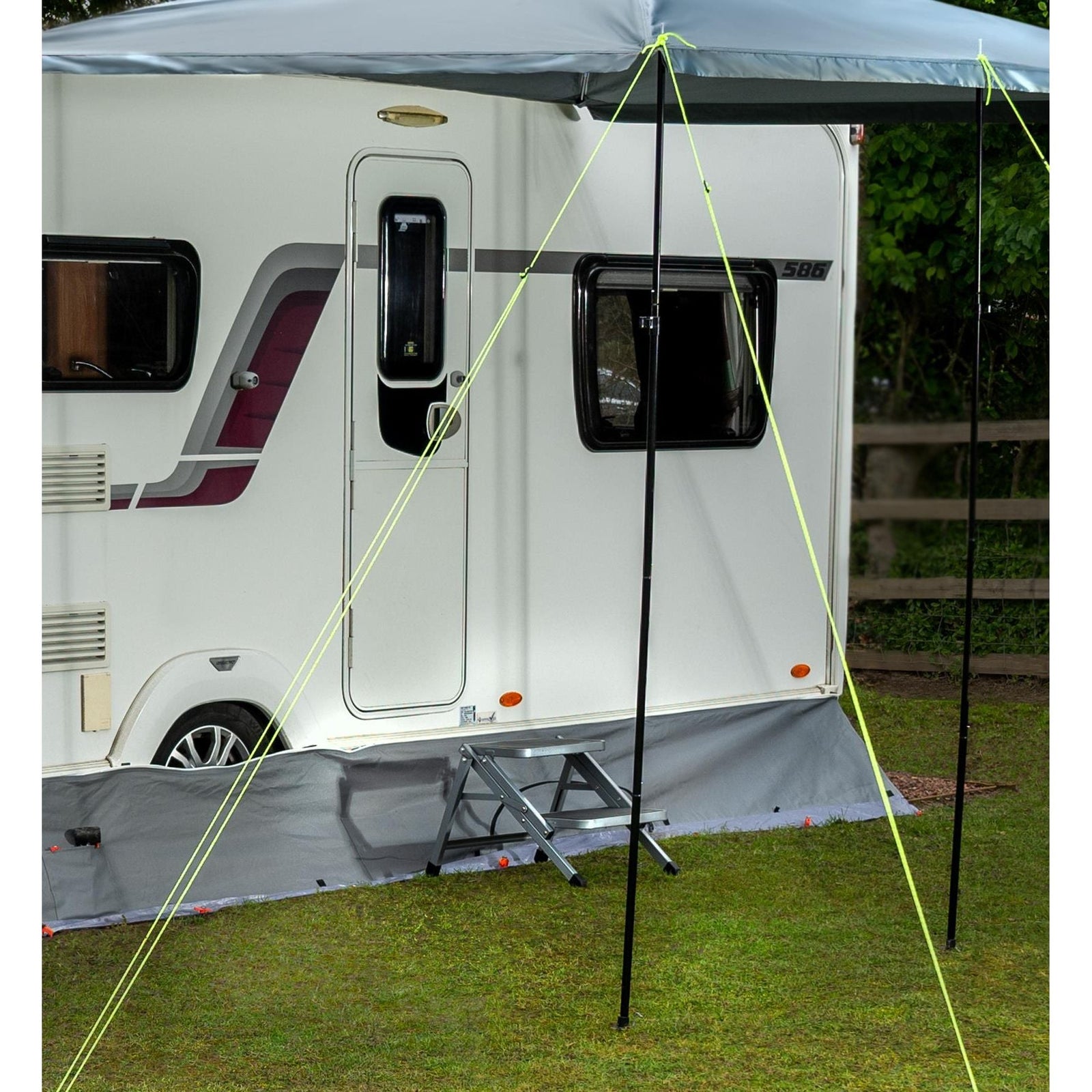 Maypole Foldable Steel Double Caravan Step Folding Portable Campervan