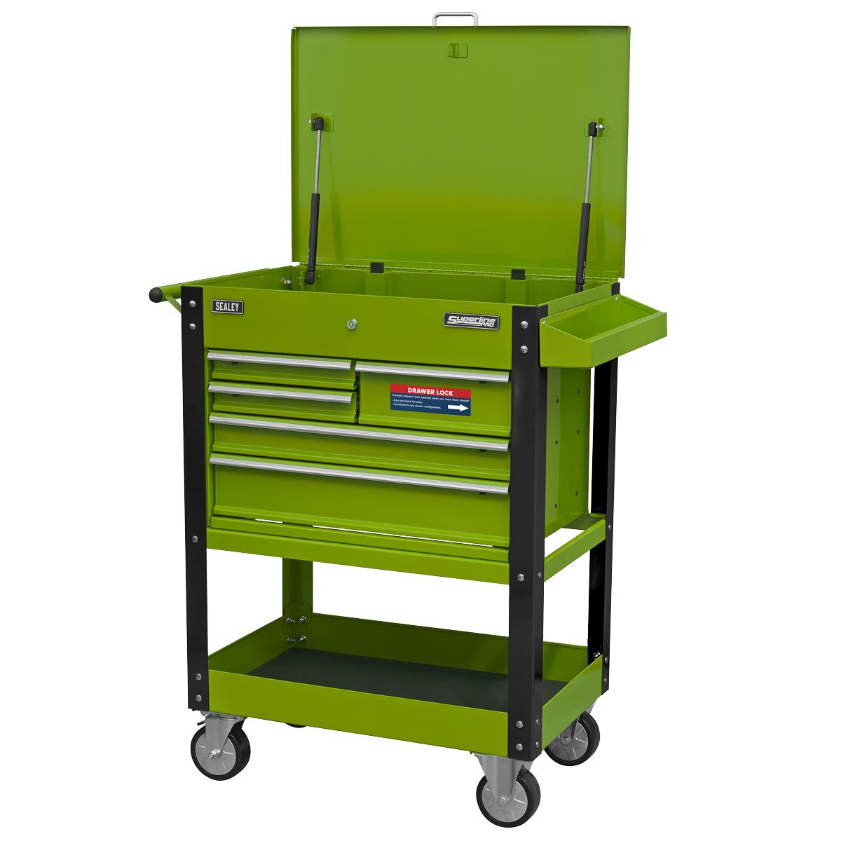 Sealey Heavy-Duty Mobile Tool & Parts Trolley with 5 Drawers and Lockable Top- H