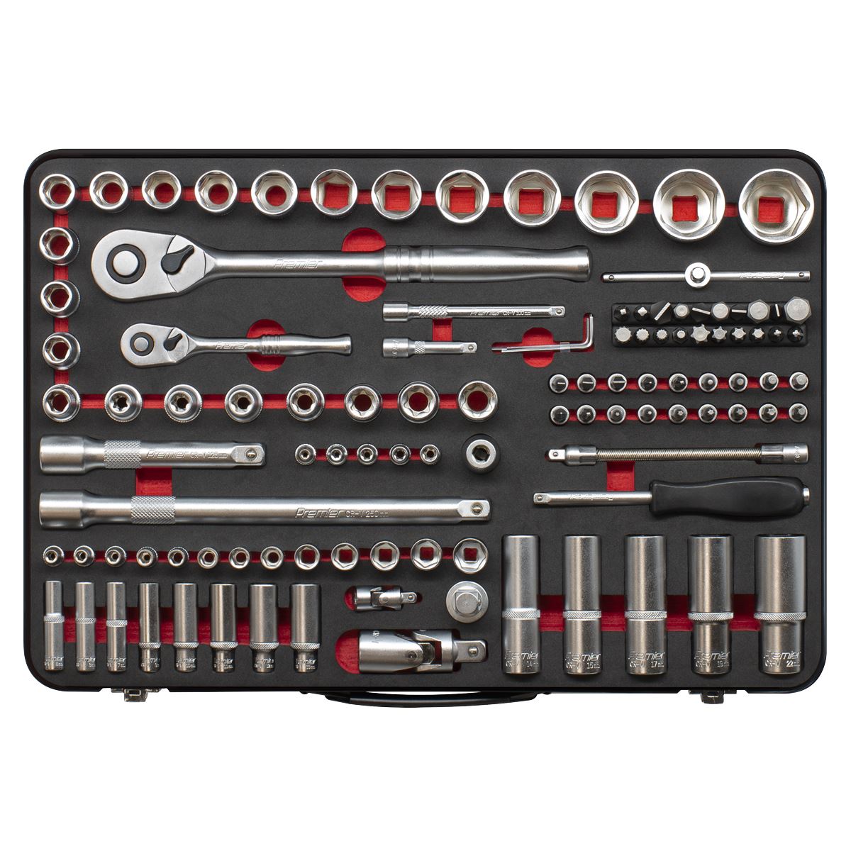 Sealey Premier Platinum Premier Platinum Socket Set 1/4" & 1/2"Sq Drive 108pc