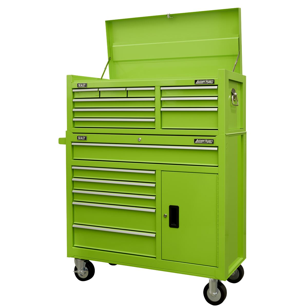 American Pro American PRO Topchest & Rollcab Combination 15 Drawer - Green