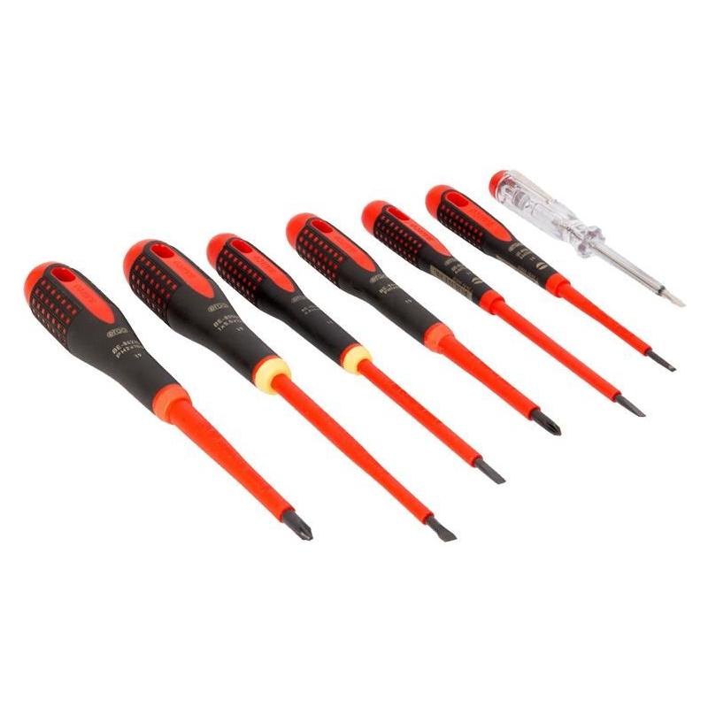 Bahco BE-9887S ERGO™ VDE Insulated Screwdriver Set, 7 Piece