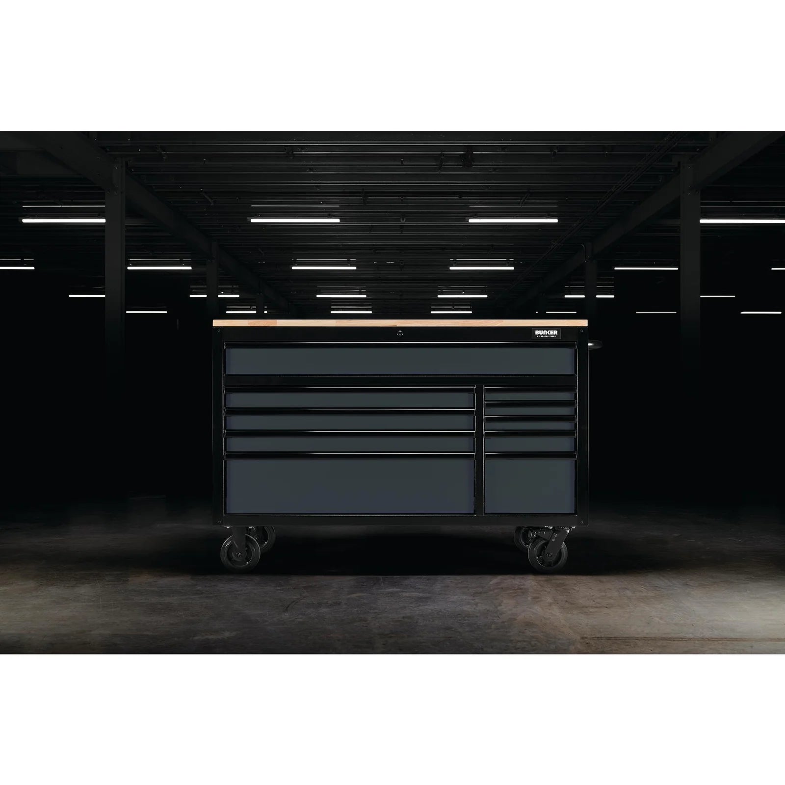 BUNKER 10 Drawer Workbench Roller Tool Cabinet, 56", Grey - B100-56G/FSC