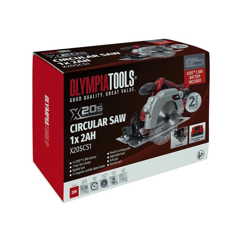 Olympia Power Tools X20S™ Circular Saw 20V 1 x 2.0Ah Li-ion