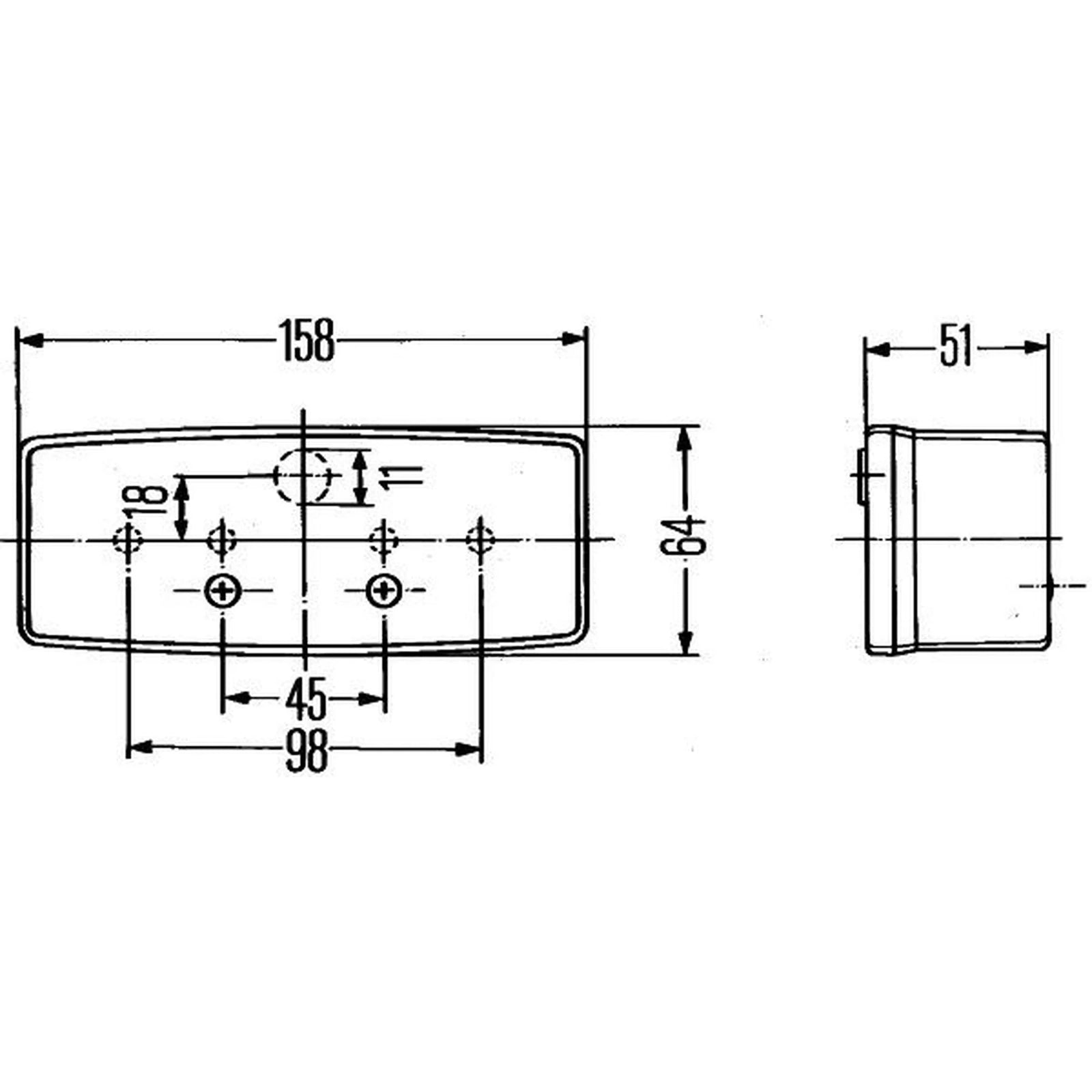 Hella Tail Light / Lamp P21W Right 2SE 003 184-101