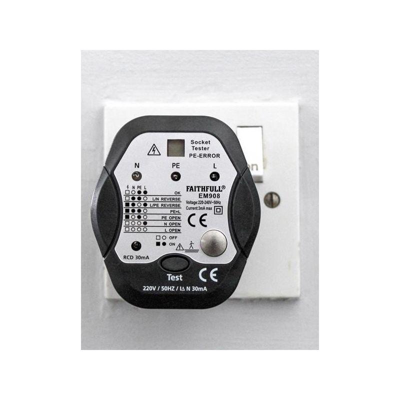 Faithfull Socket Polarity Tester with RCD Test Function
