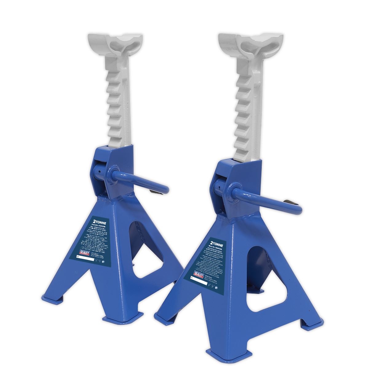 Sealey AXLe Stands (Pair) 2 Tonne Capacity per Stand Ratchet Type Blue
