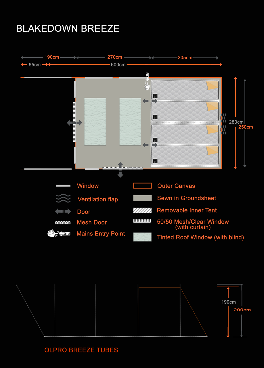 Olpro Blakedown Breeze - 4 Berth Inflatable Tent