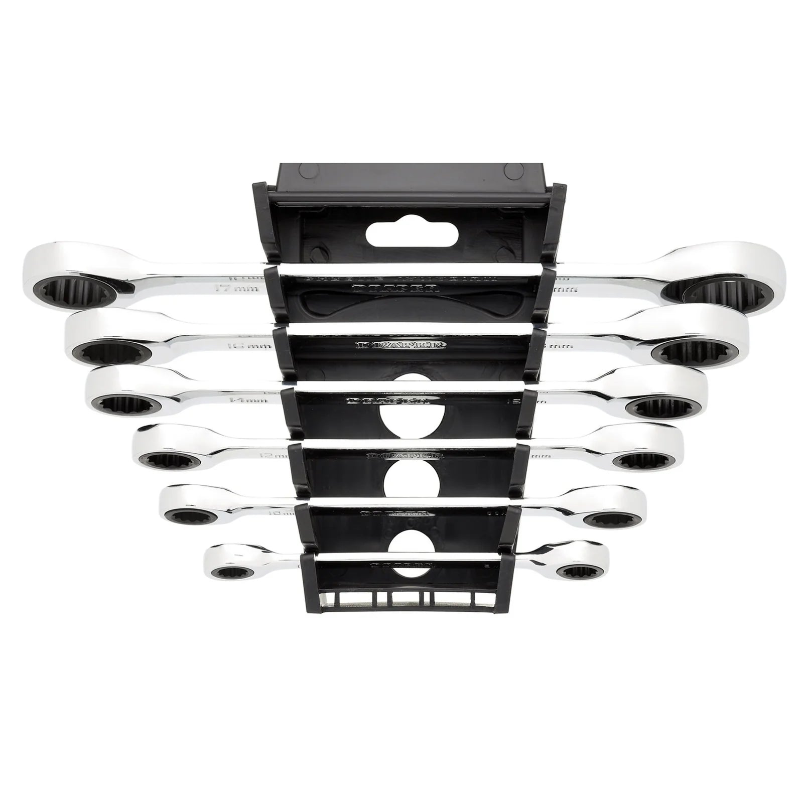 Draper HI-TORQ® Metric Double Ratchet Ring Spanner Set, 8 -19mm (6 Piece)