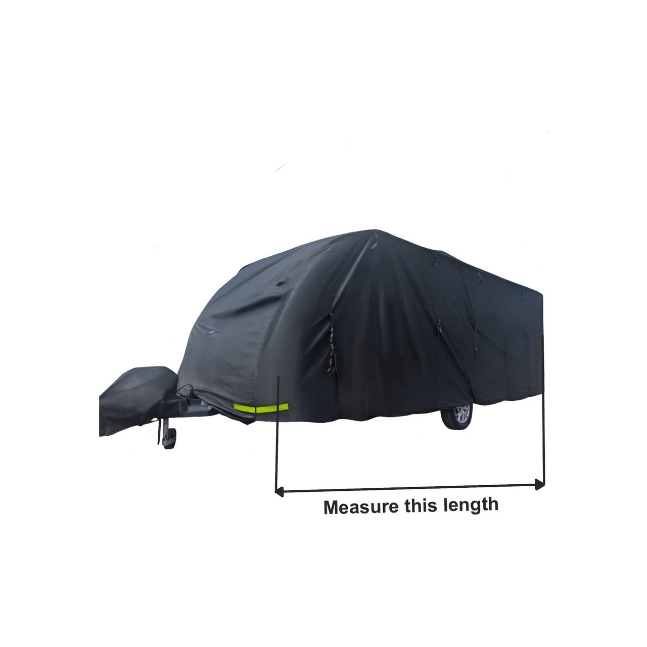 OLPRO Breathable Waterproof 4Ply Caravan Cover with Free Hitch Cover Black