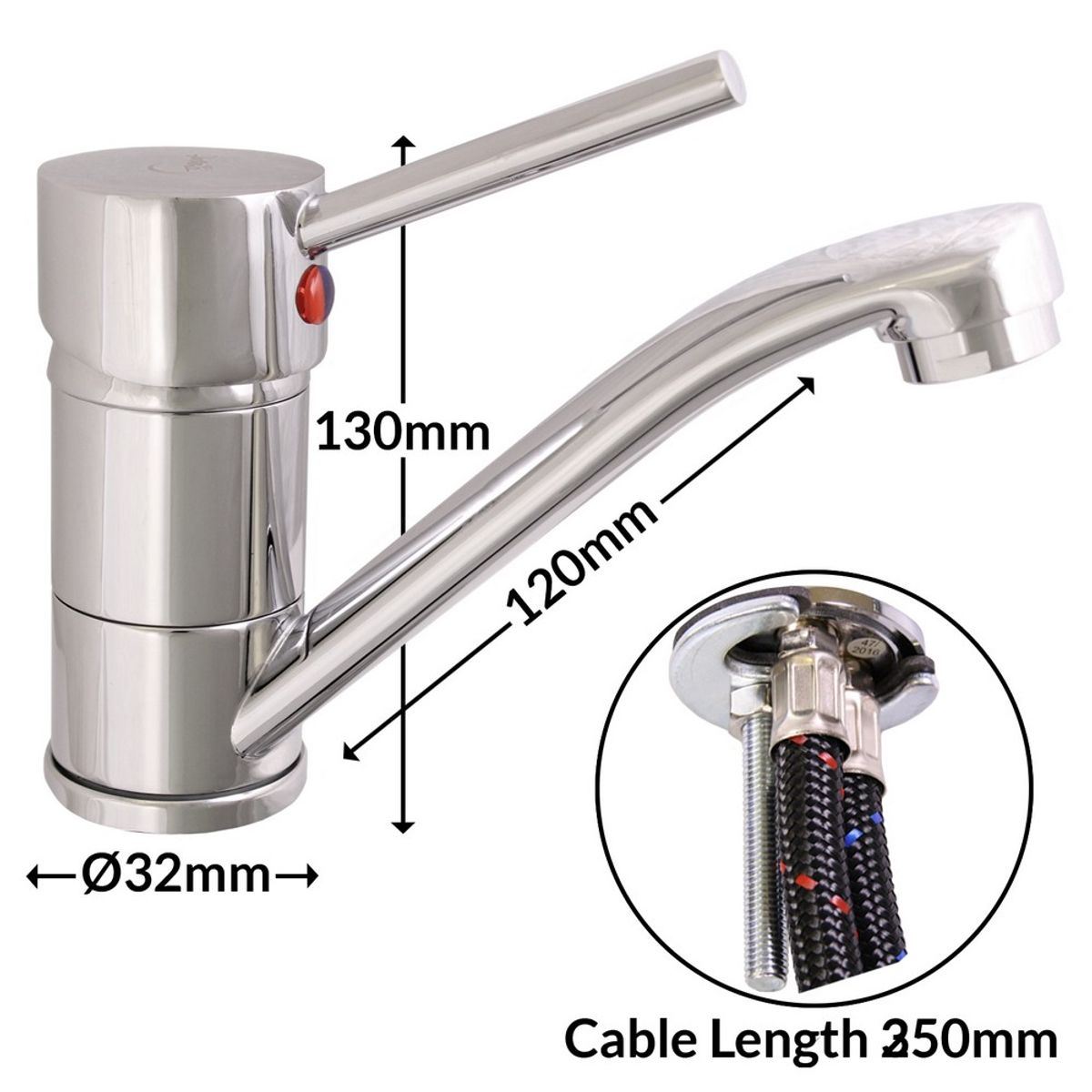 Stilo Chrome Mixer Tap 12cm Spout