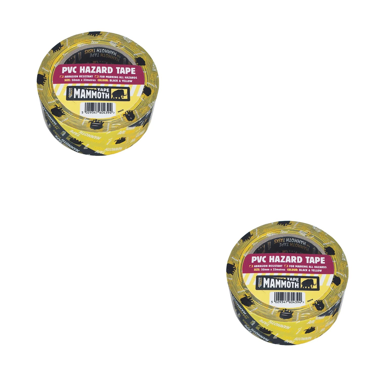 Everbuild Sika Mammoth Hazard Tape Black/Yellow 50mm x 33m - 488639