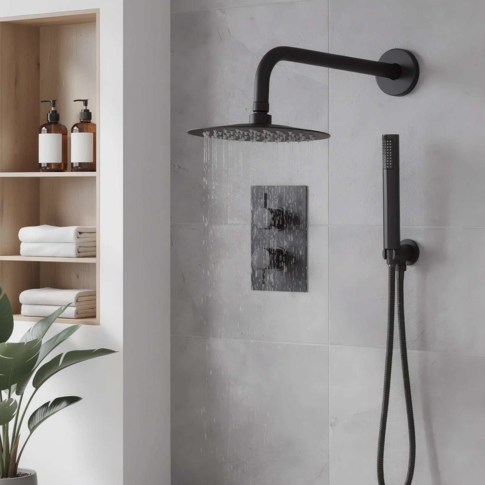 Baridi Concealed Thermostatic Shower Set DH319 20cm Round Head