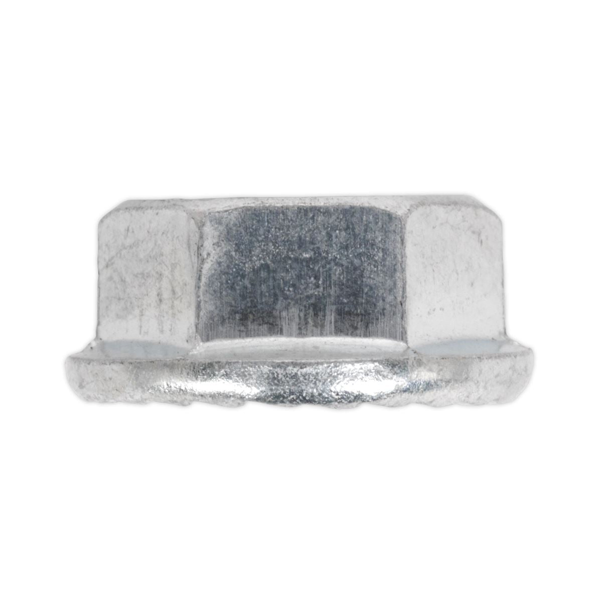 Sealey Flange Nut Serrated M8 Zinc DIN 6923 Pack of 100 FN8