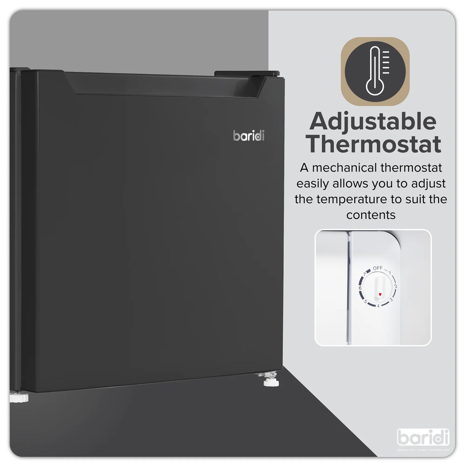 Baridi Tabletop Fridge DH257 46L Capacity with Ice Box