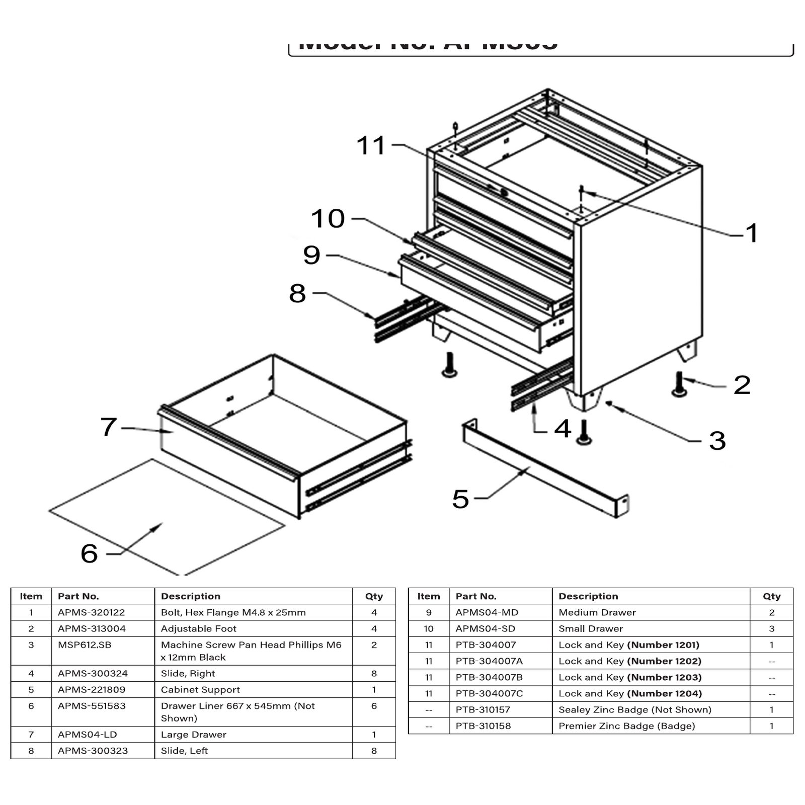 Sealey Medium Drawer APMS04-MD
