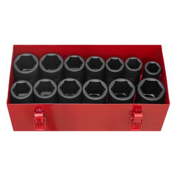 Impact Socket Set 13Pc Deep 3/4Inchsq Drive Metric/Im
