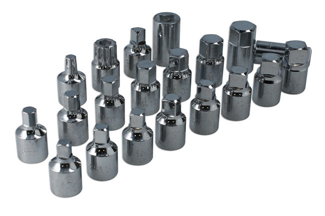Laser Oil Filter Cup Wrench & Drain Key Kit - 58pc