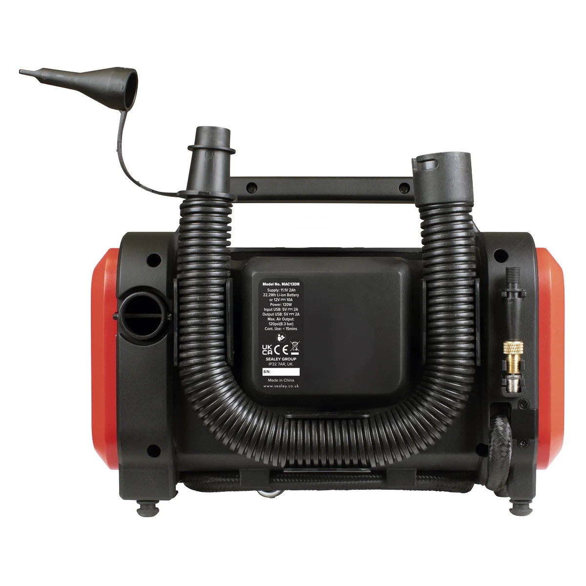 Sealey Rechargeable Tyre Inflator MAC13DR 120psi Air Pump