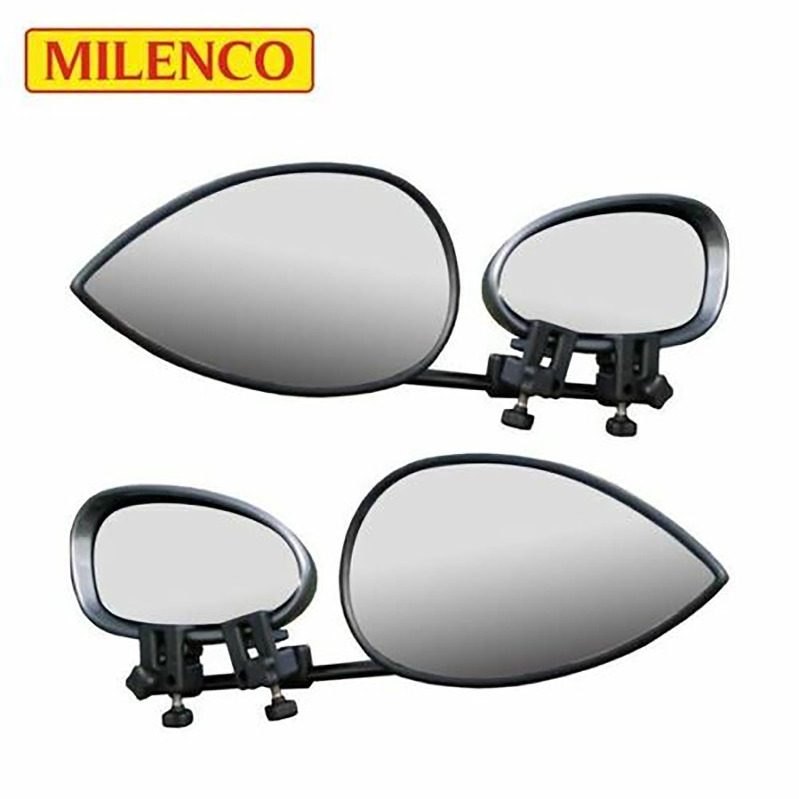 2x Milenco Aero 4 Towing Mirrors Caravan Trailer Convex Glass +Storage/Carry Bag