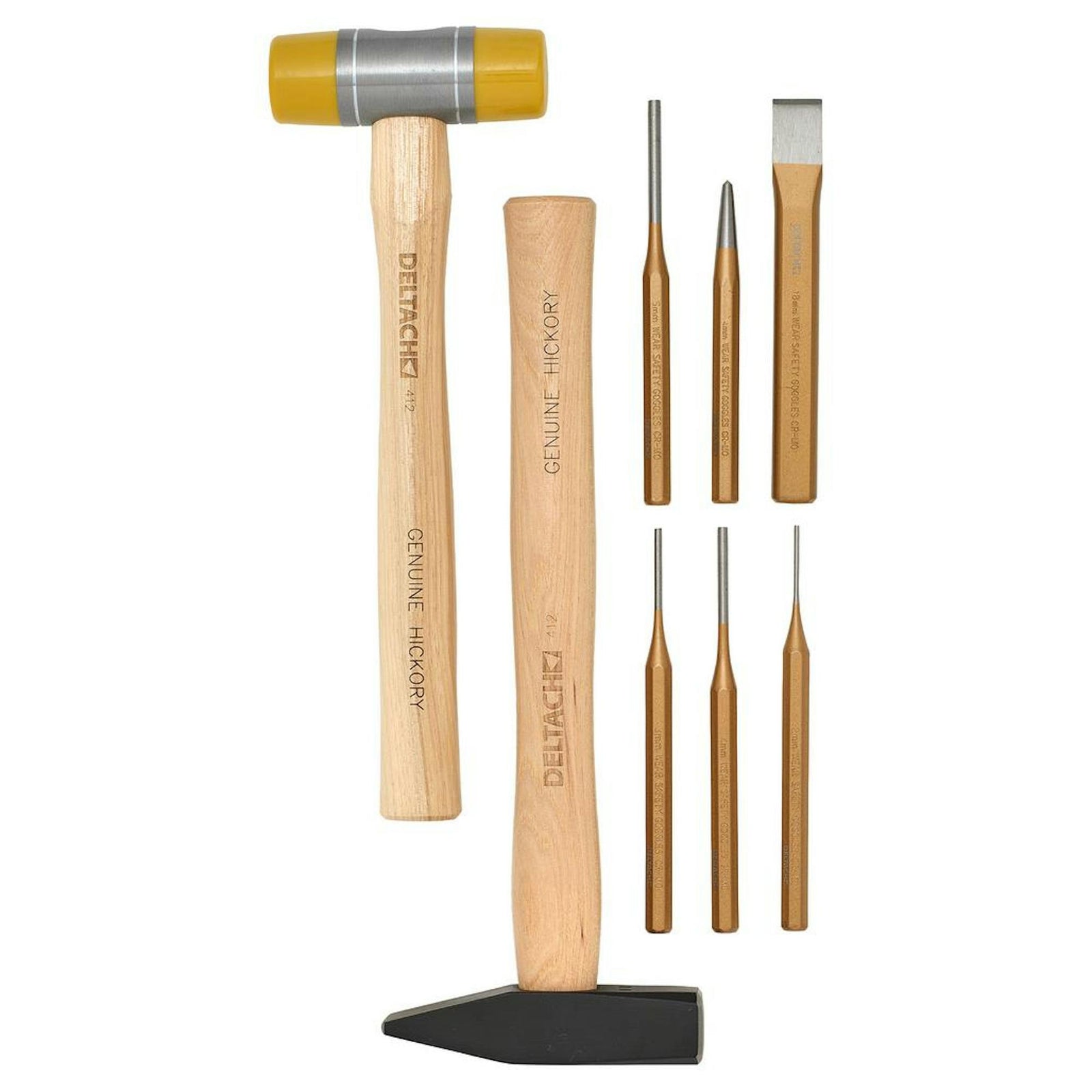 BUNKER Hammer and Pin Punch Set in EVA Foam Inlay (8 Piece) - DELTACH-561023