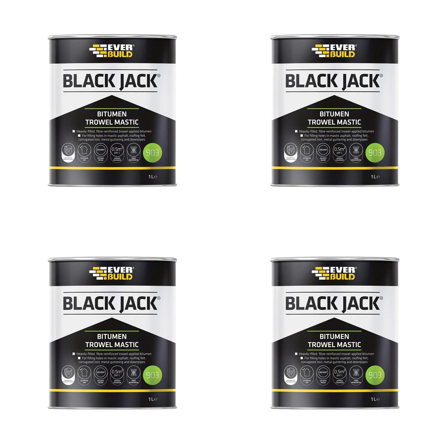 Everbuild Sika Black Jack® 903 Bitumen Trowel Mastic 1 litre - 852672