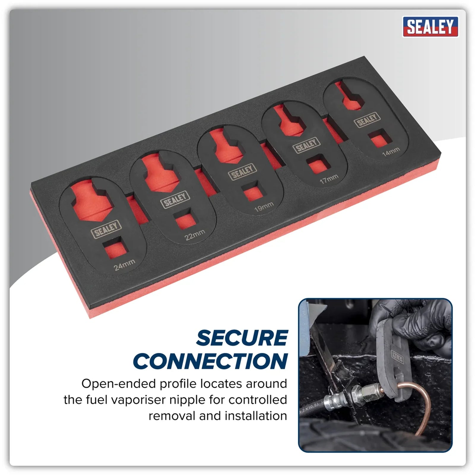 Sealey Limited Access Crow's Foot Spanner Set 1/2"Sq Drive 5 Piece - SX0329