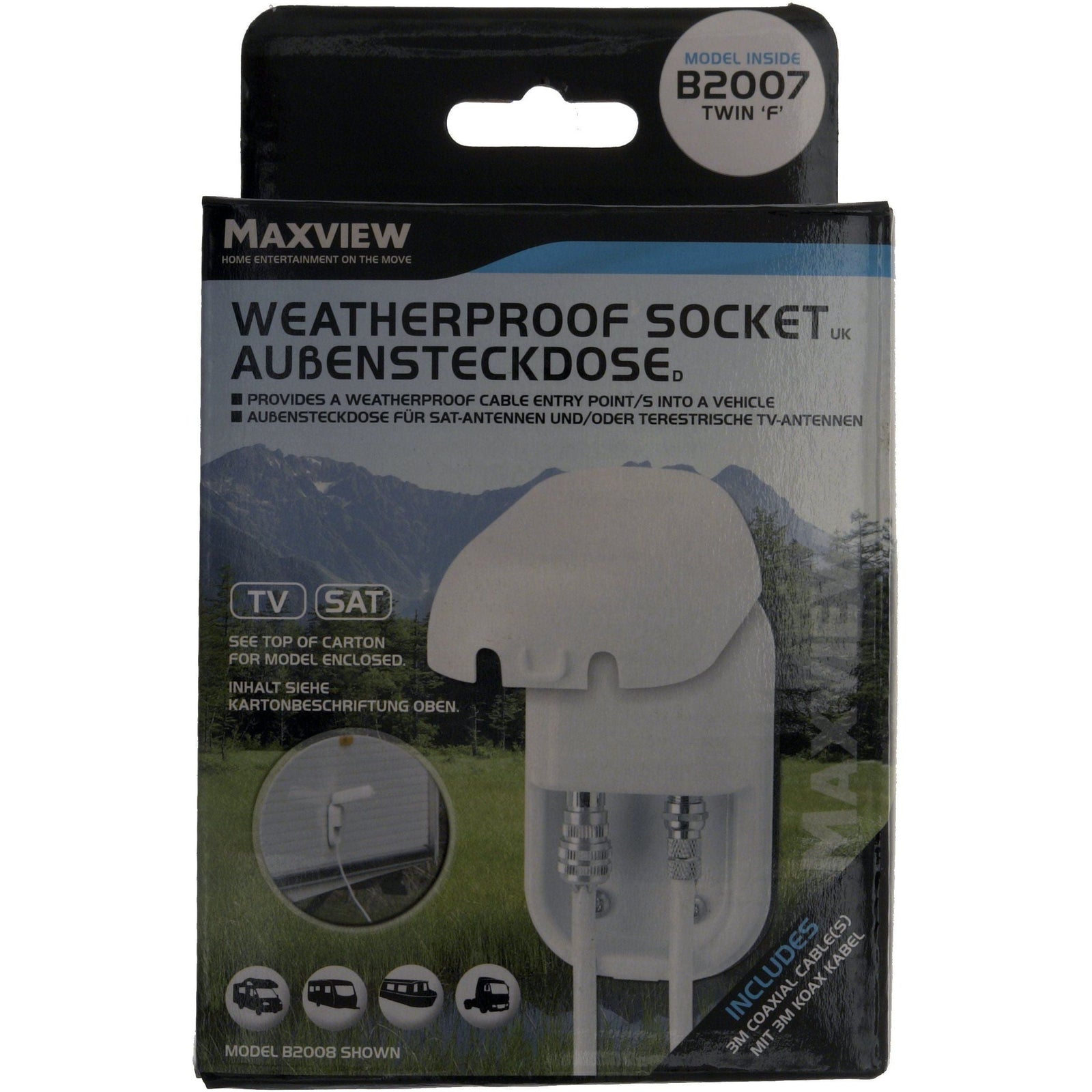 Maxview Twin F Waterproof Socket B2007