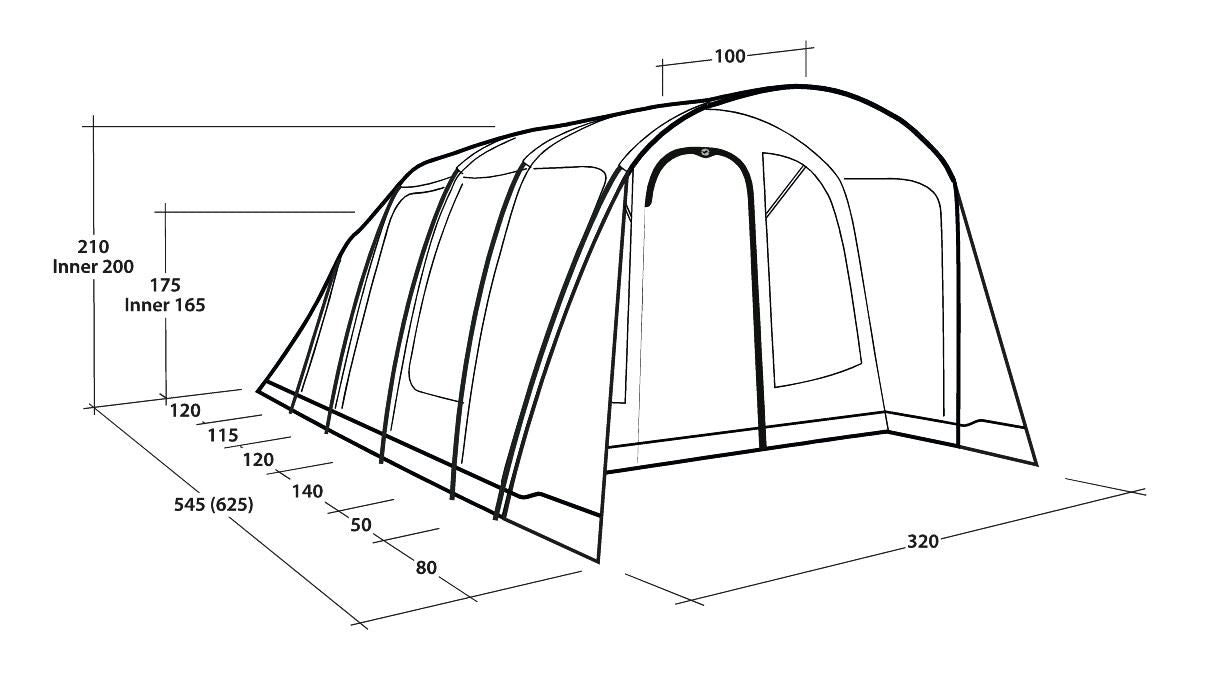 Outwell Denver 5 Pole Tent Green 5 Person