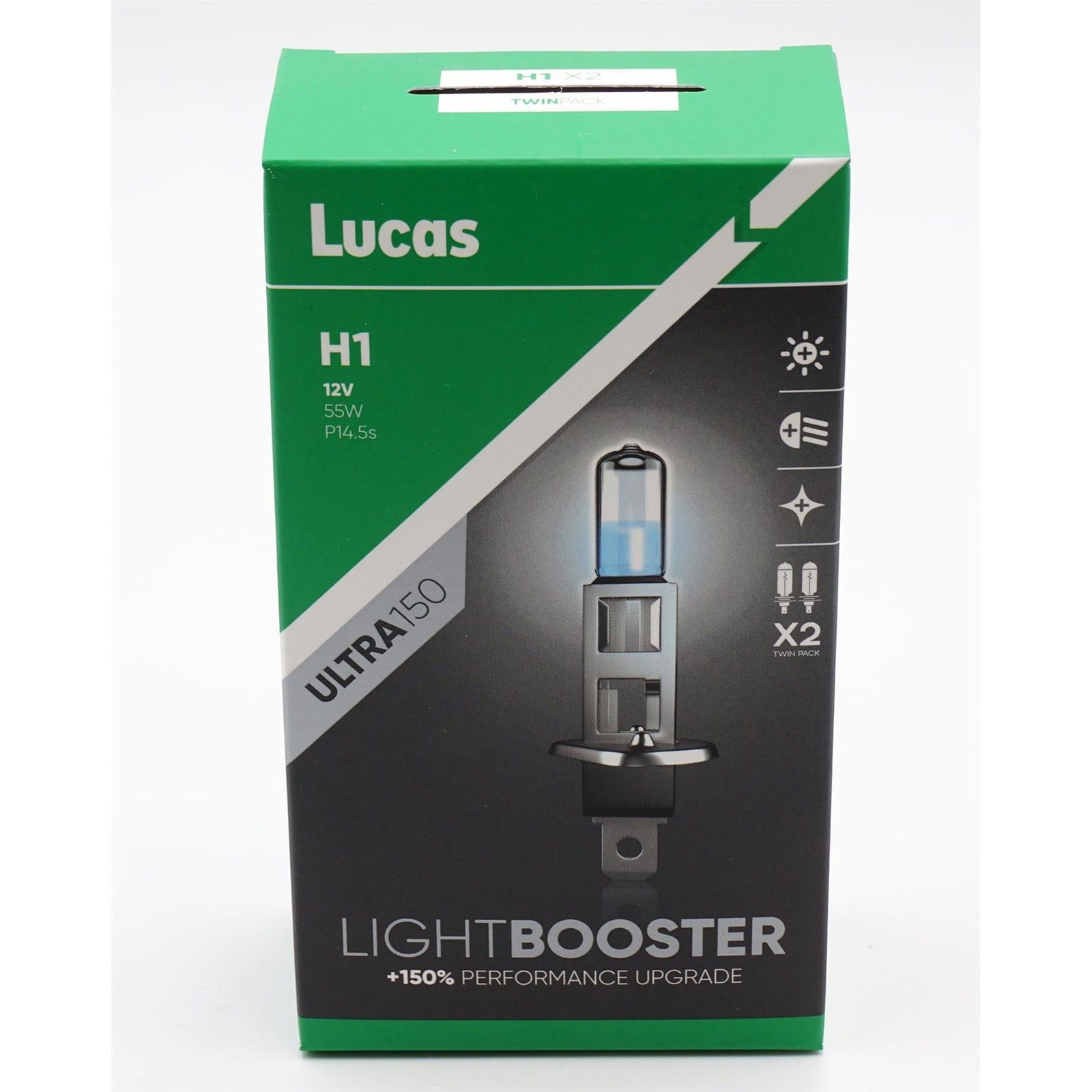 Lucas H1 12v Car 150% Brighter Upgrade Bulbs Headlight Headlamp Performance