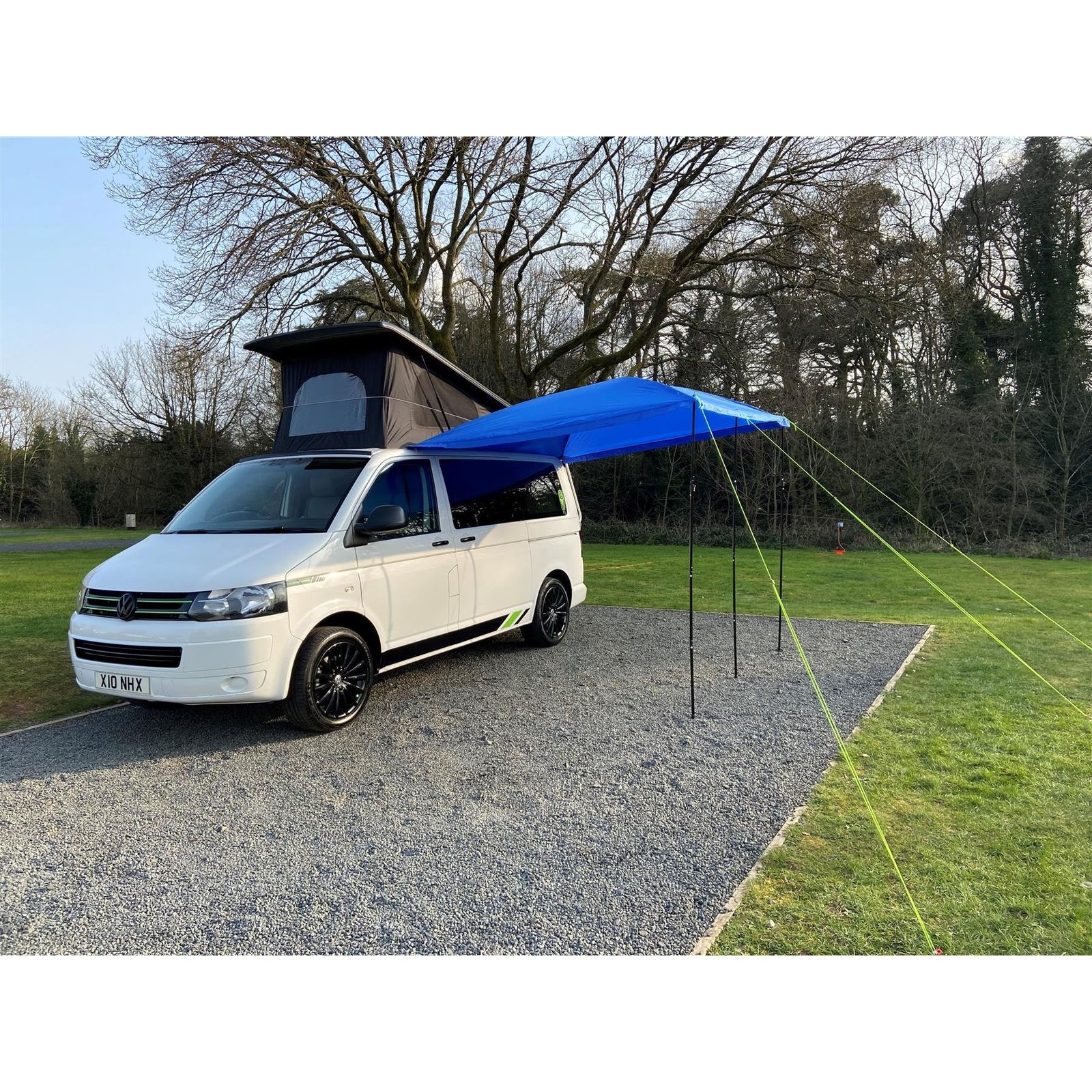 Campervan Awning Sun Canopy Sunshade Motorhome for 4 or 6mm Rail Blue T4 T5 T6