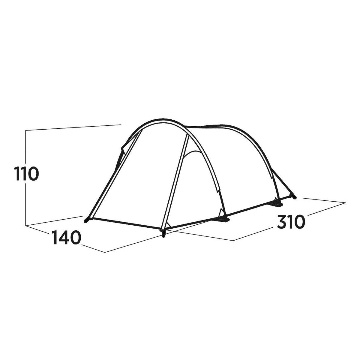 Easy Camp Hemsedal 2 Person Tunnel Tent 2 Berth Festival Camping