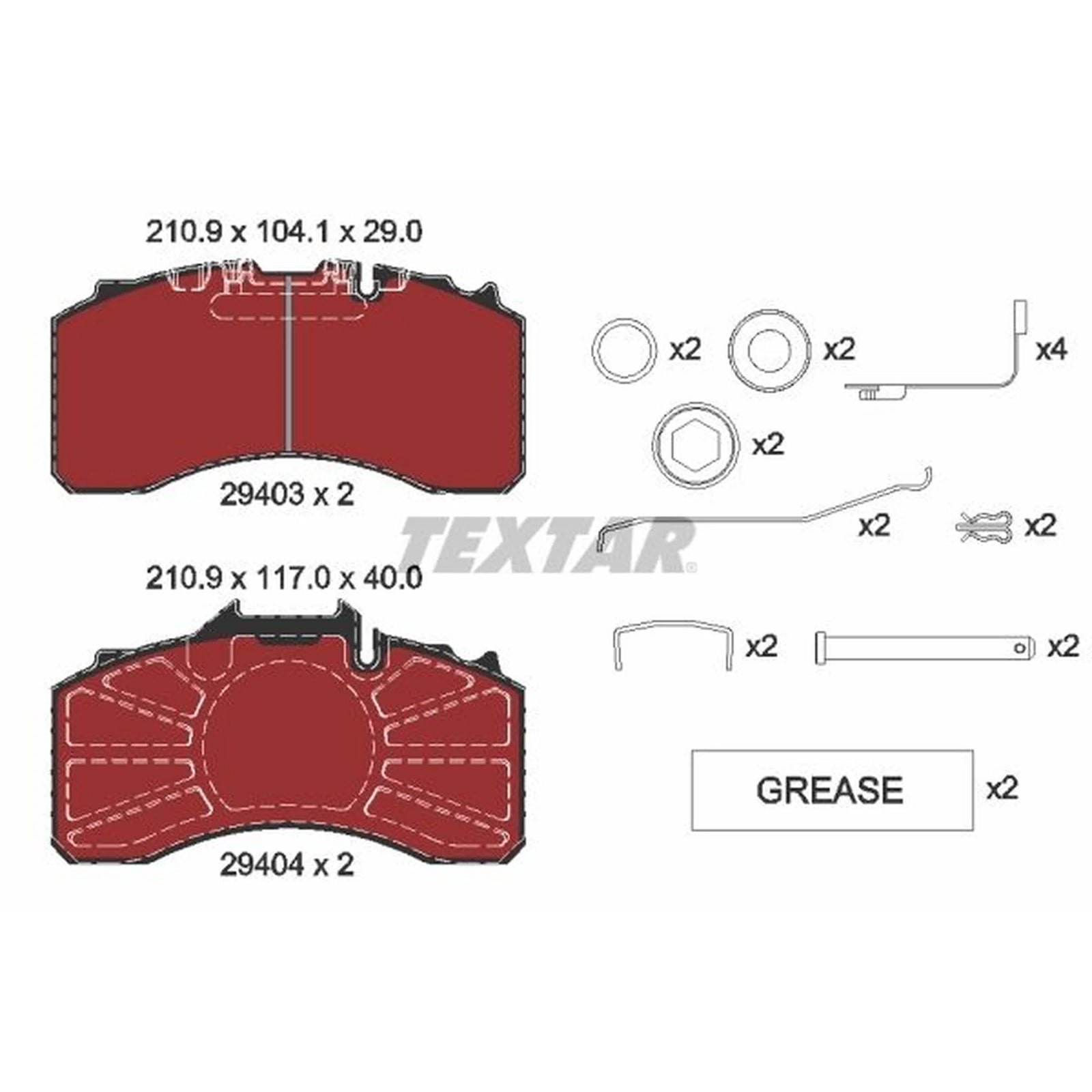 Textar Brake Pad Set 2940301