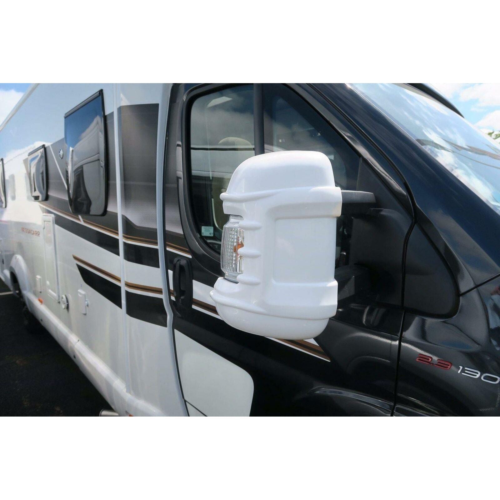 Milenco Mirror Protectors Ducato Boxer Relay Long Arm White Pair (new Model)