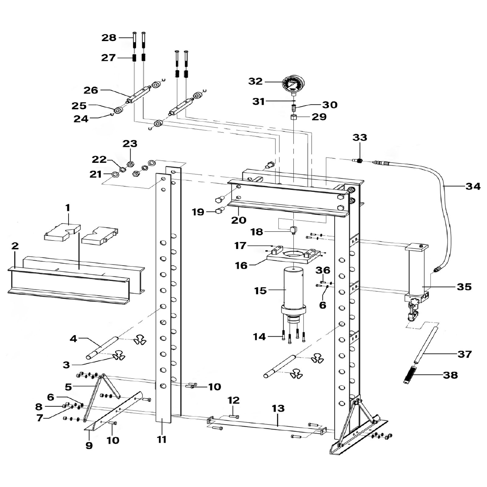 Sealey Lower Cross Member YK30XF.V2-13