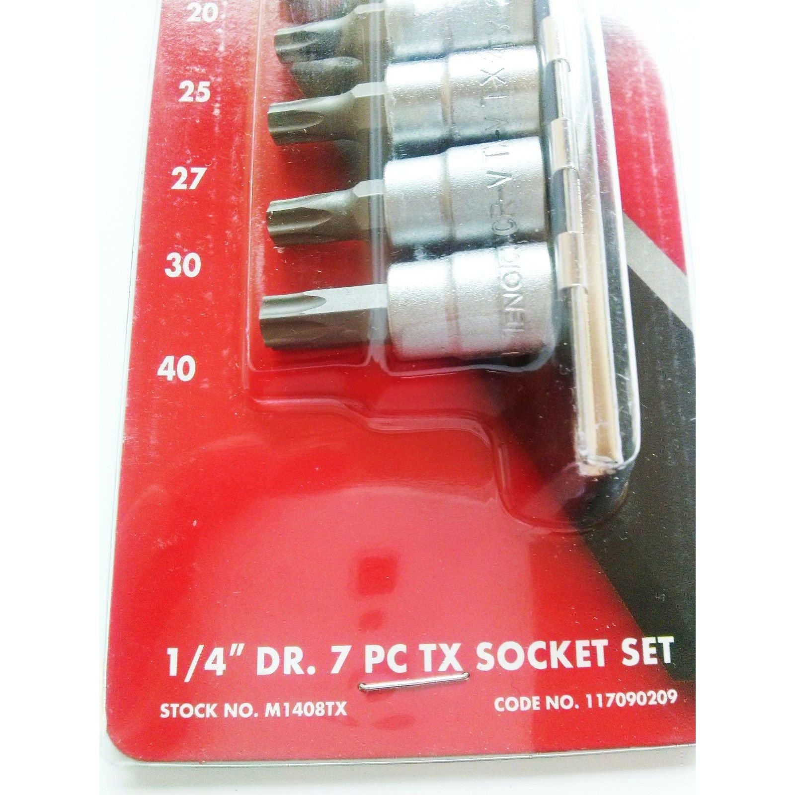 Teng Tools 1/4" TX Bit Socket Clip Rail Set 8 Pieces