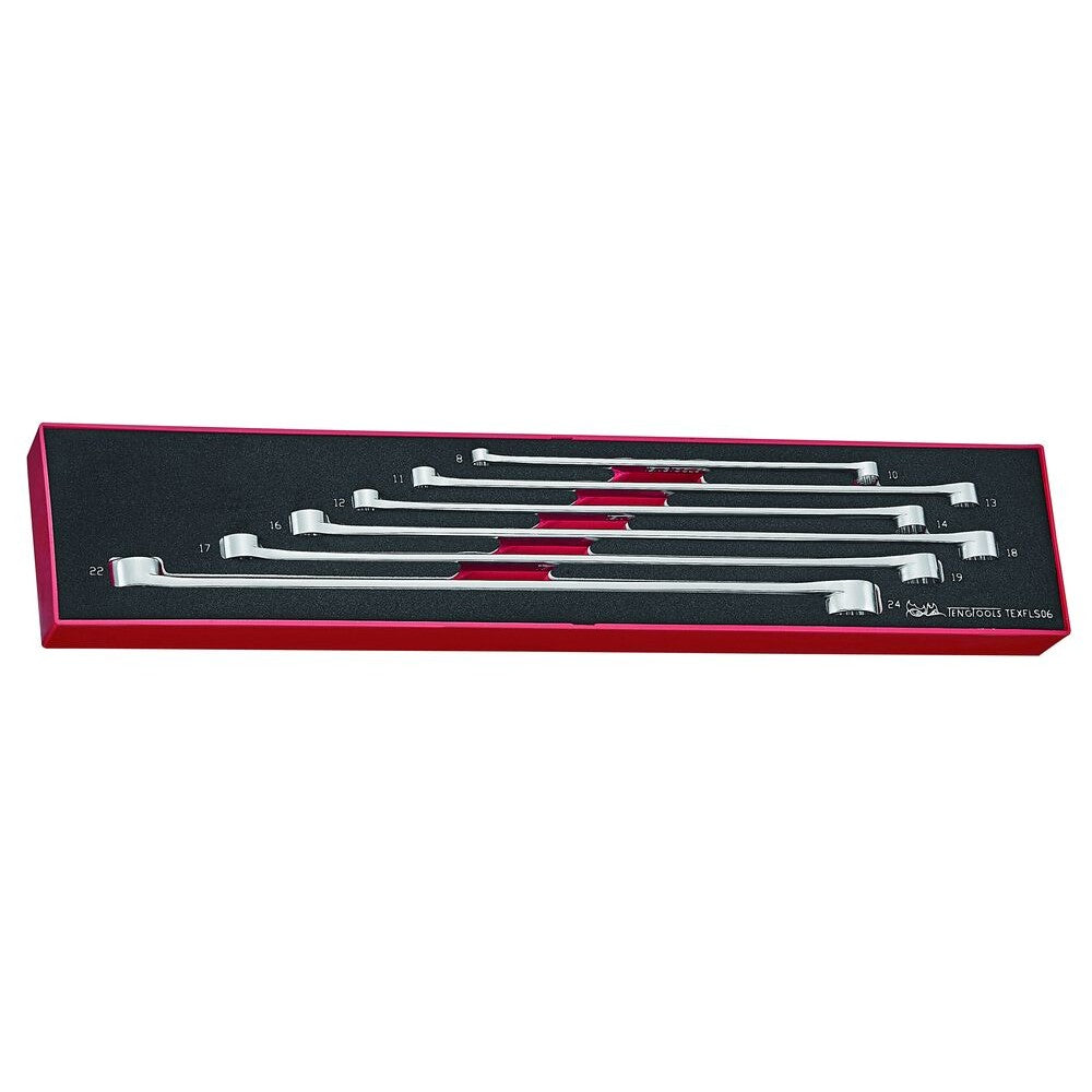Teng Tools Long Double Ring Spanner Set FOAMX4 6 Pieces