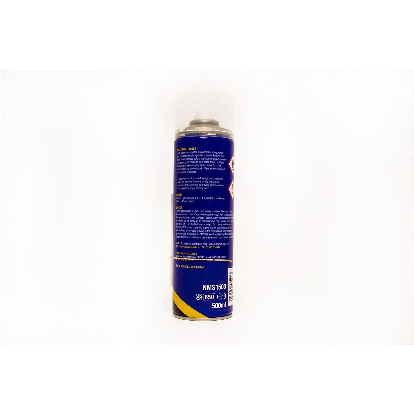 2x NAPA Multi Purpose Lubricant Spray Cleans Protect Rust Penetrating Oil 500ml