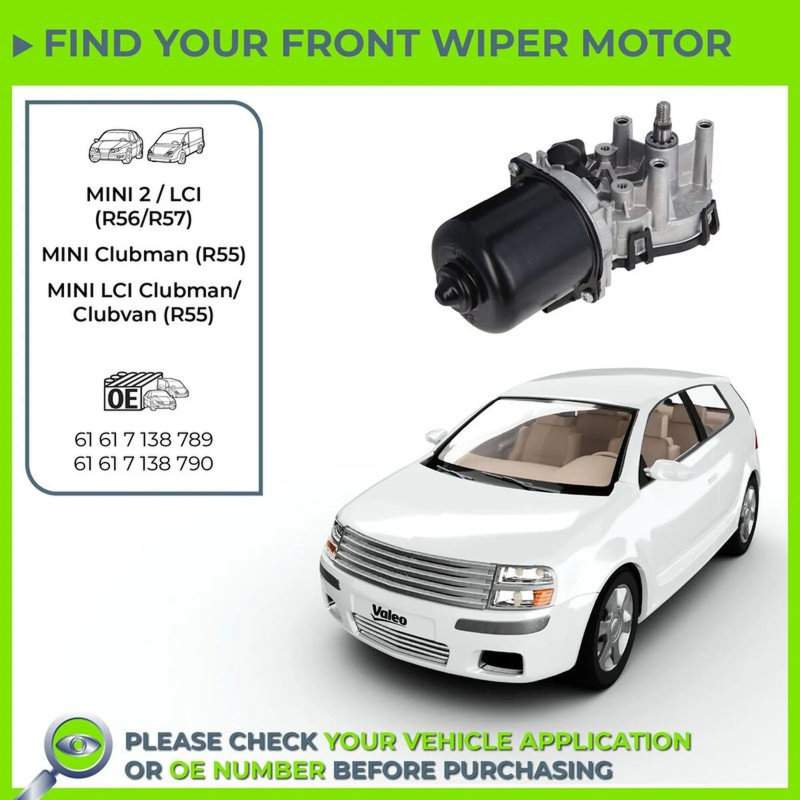 Valeo Front/Rear Wiper Motor Front 582712