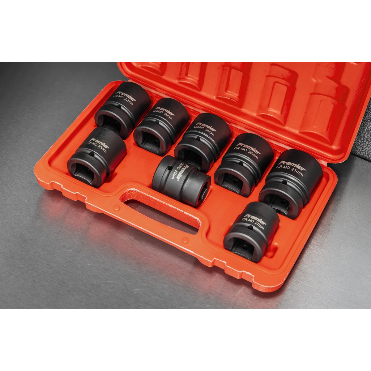Sealey Premier Impact Socket Set 1"Sq Drive 8 Piece - Chrome Molybdenum