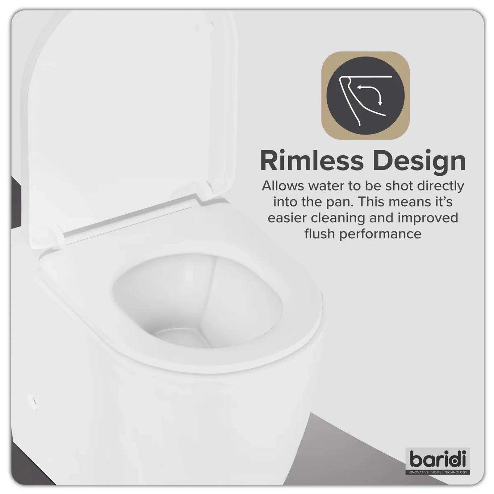 Baridi Back-to-Wall Toilet DH334 with Soft Close Seat