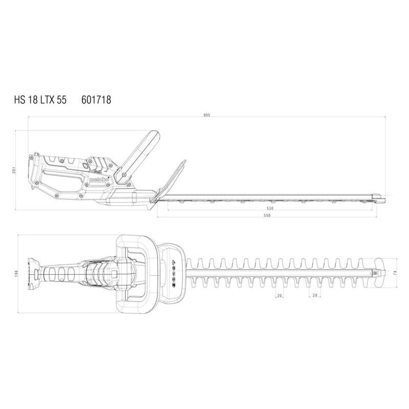 Metabo HS 18 LTX 55 Hedge Trimmer 18V Bare Unit