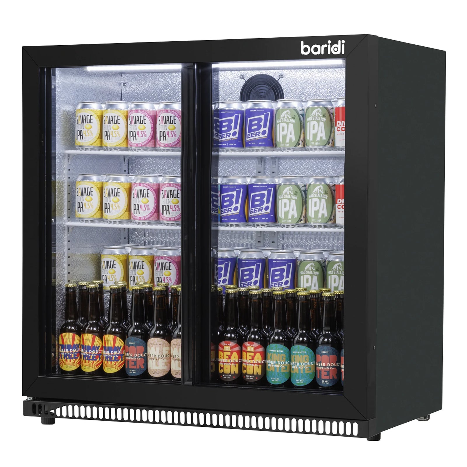 Baridi Back Bar Drinks Fridge Cooler DH273 190L Black