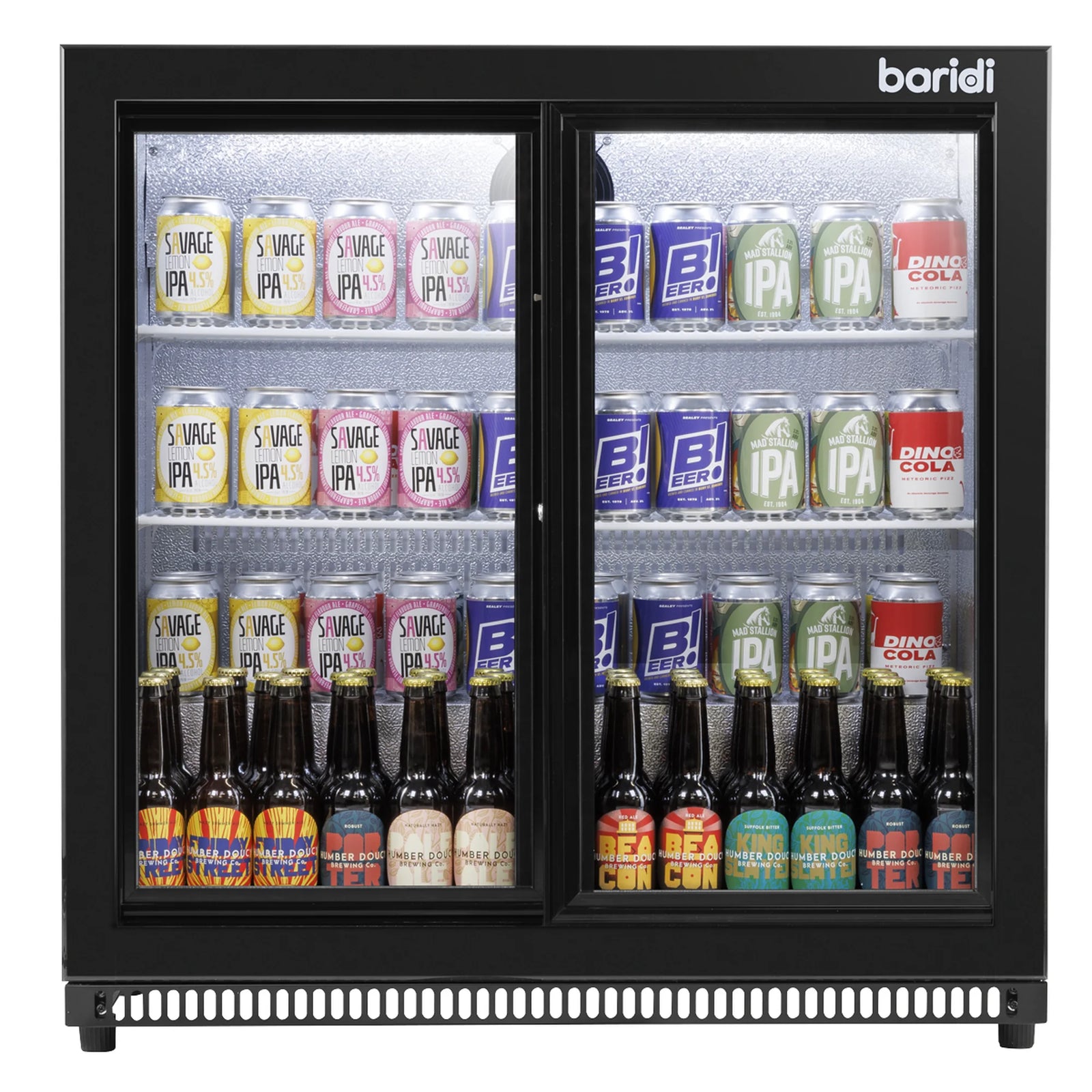 Baridi Back Bar Drinks Fridge Cooler DH273 190L Black