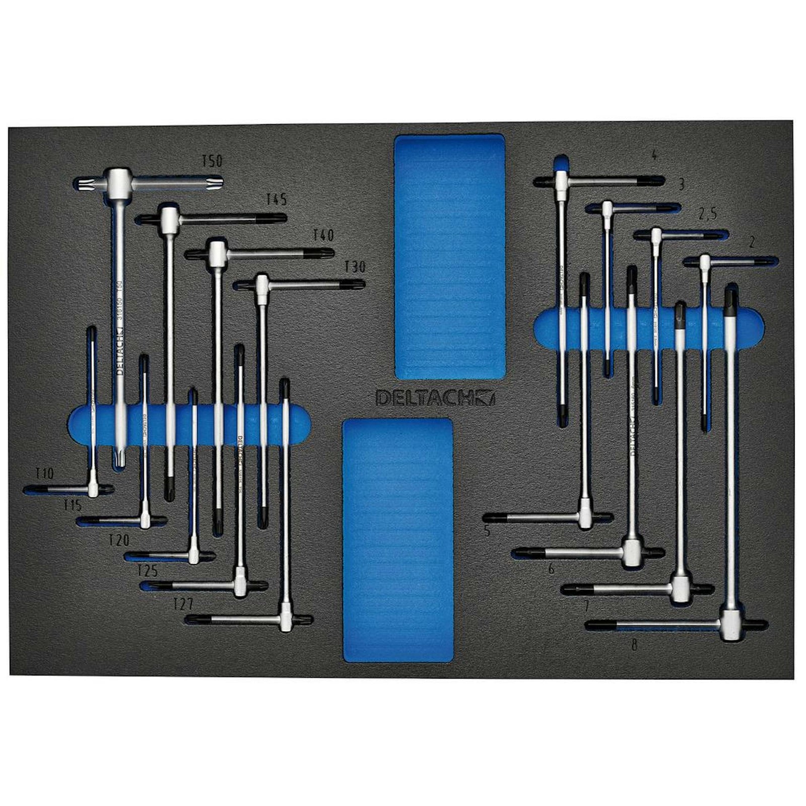 BUNKER Torx and Hex T-Key Set in EVA Foam Inlay (17 Piece) - DELTACH-561008