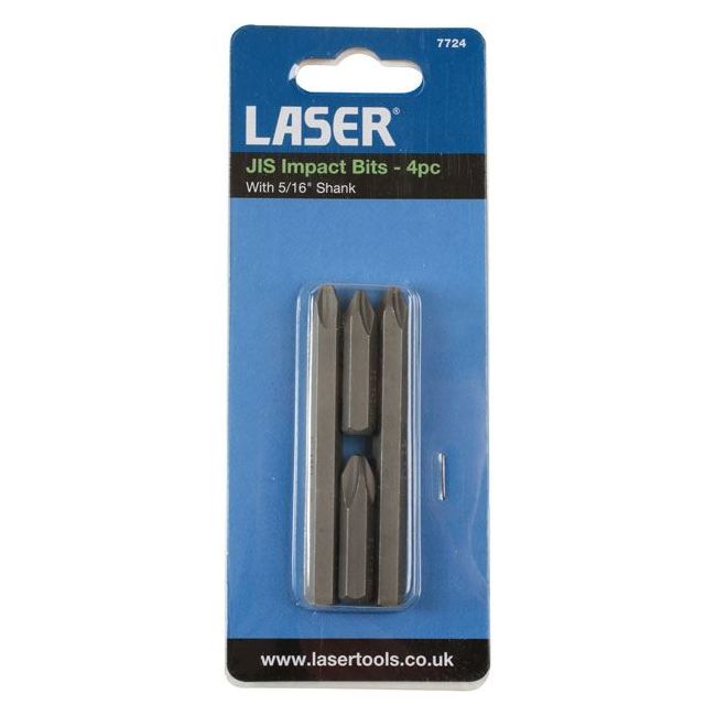 Laser JIS Impact Bits 4pc 7724