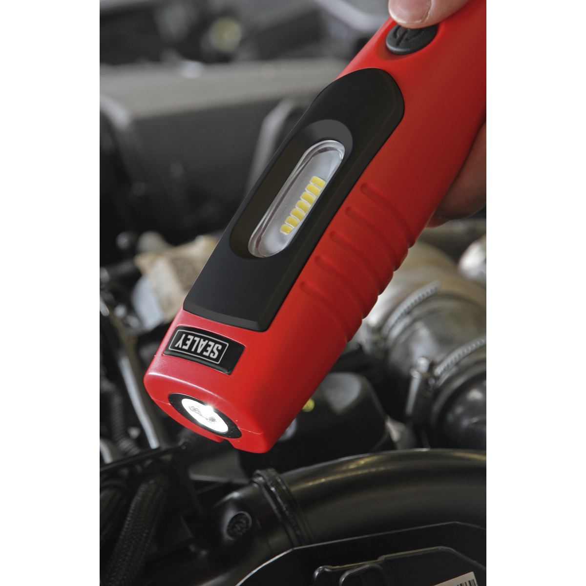 Sealey Red Rechargeable 360° Inspection Lamp 7 SMD+3W LED Lithium-ion