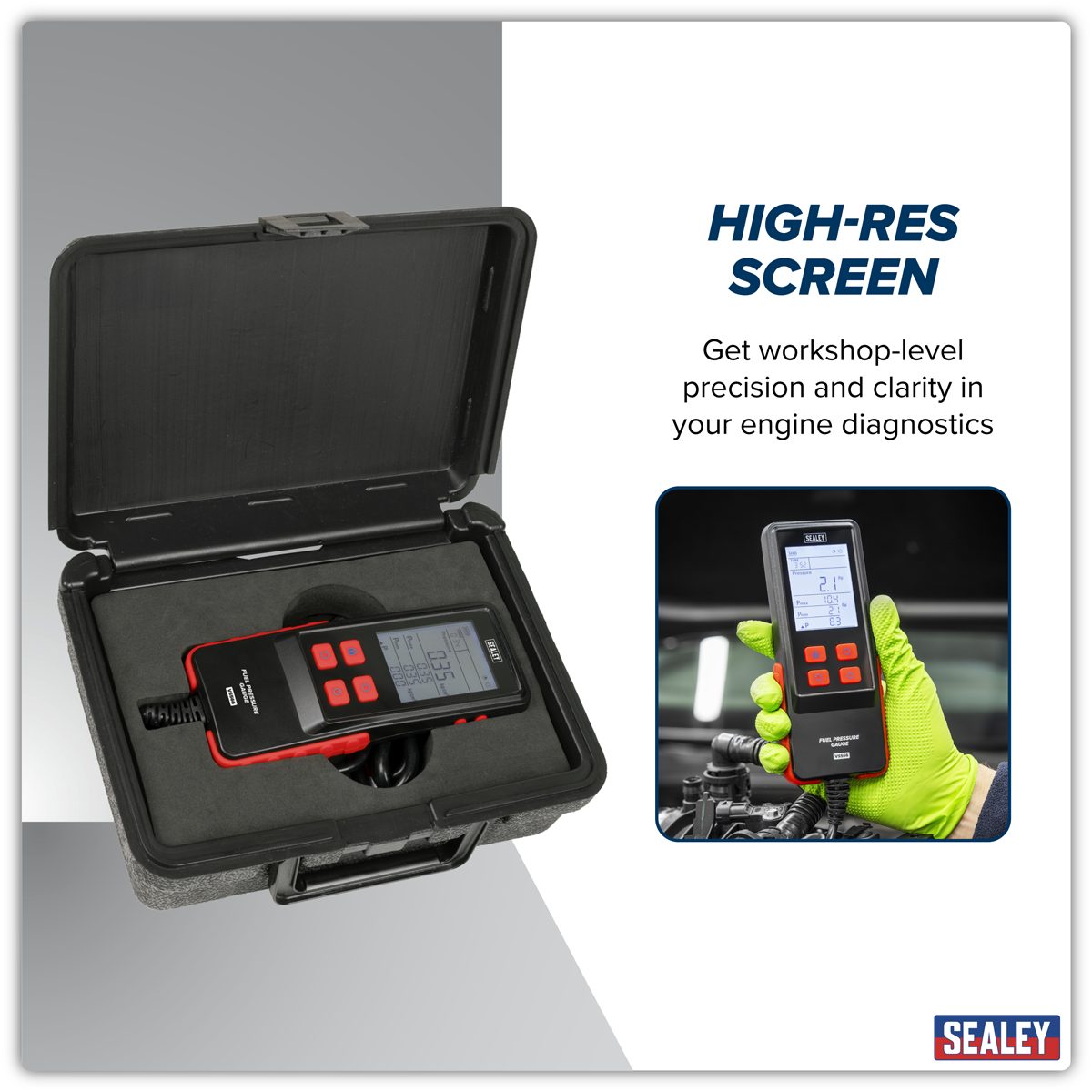 Sealey Digital Fuel Injection Pressure Test Kit VS566 6 Piece