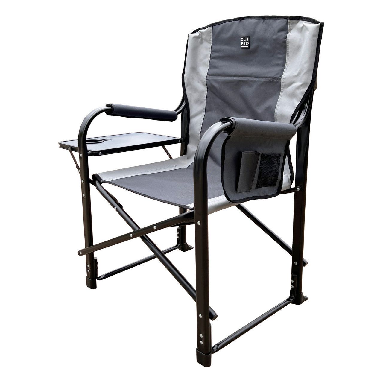Olpro Directors Chair with side table Grey & Charcoal