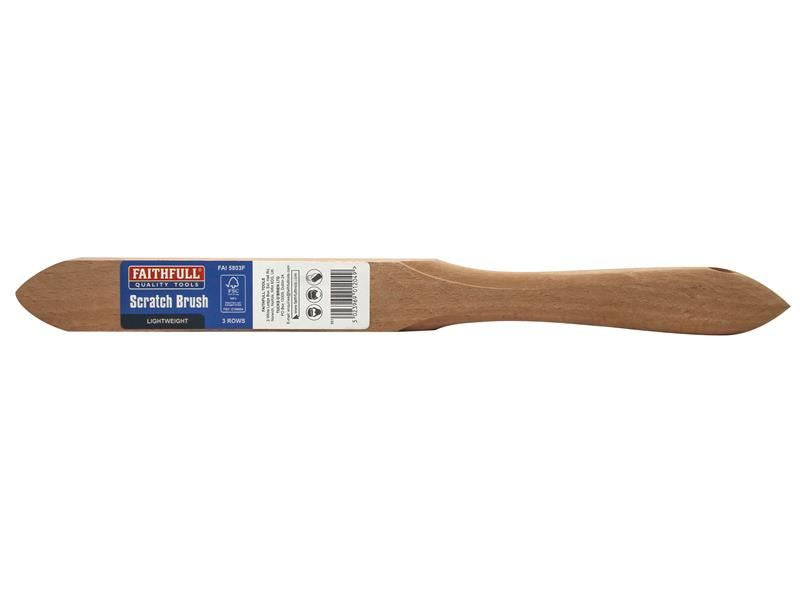 Faithfull Lightweight Scratch Brush, Three Row